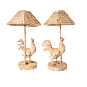 PAIR ROOSTER TABLE LAMPS BY MARIO LOPEZ TORRES