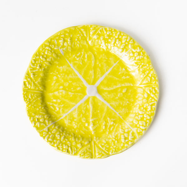 SET OF TWO VINTAGE YELLOW CABBAGE BREAD PLATES