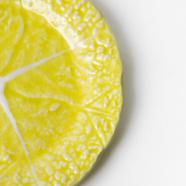 SET OF TWO VINTAGE YELLOW CABBAGE BREAD PLATES