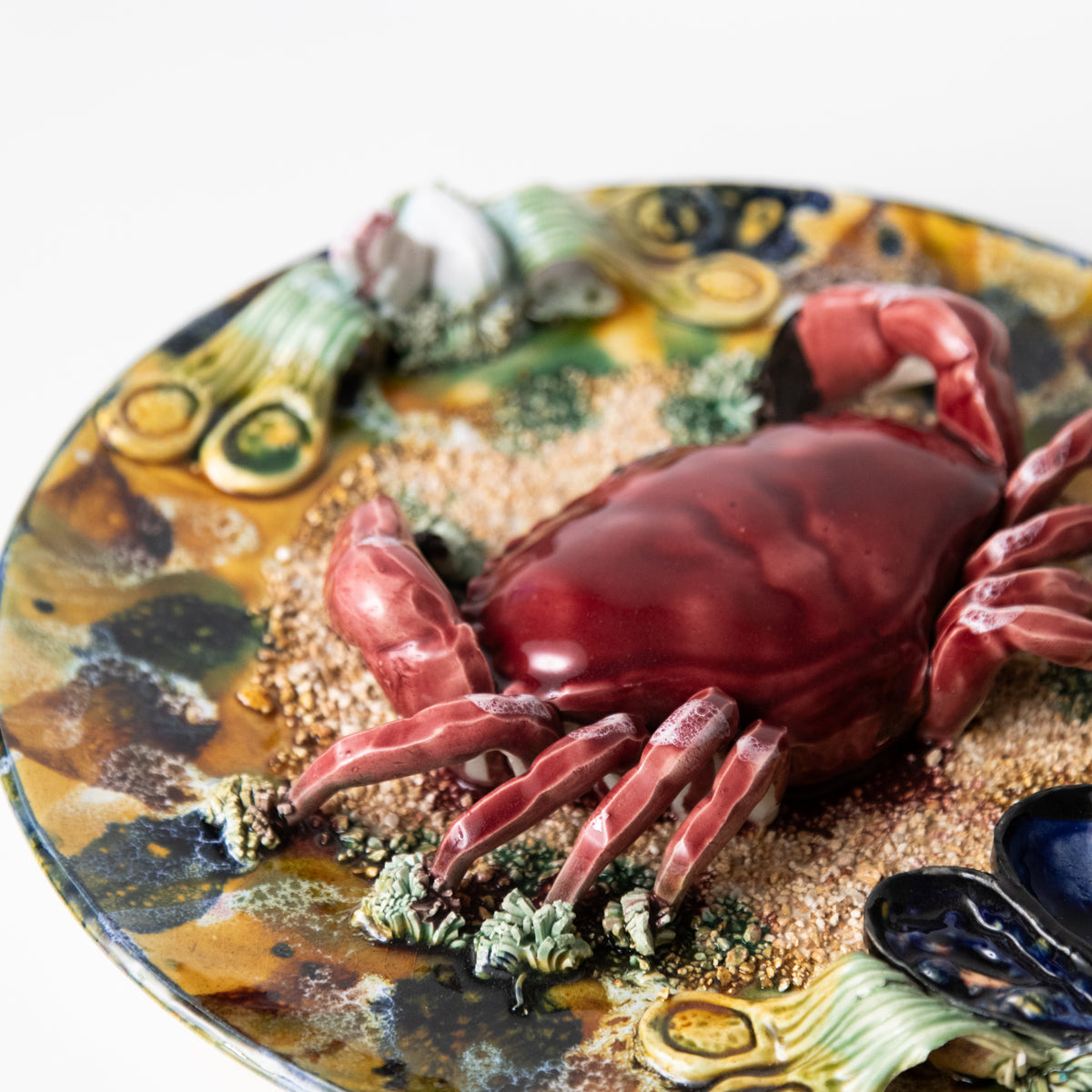 VINTAGE CIRCA 1940/50, XLRG CRAB TROMP L'OEIL PLATE 