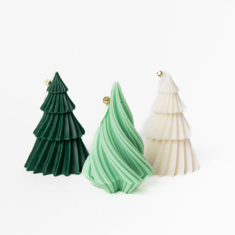 TWISTED EVERGREEN SCULPTURAL TREE CANDLE