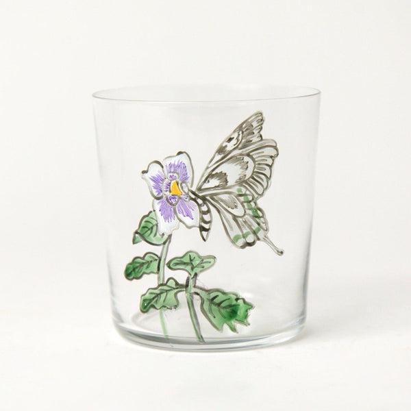 HAND PAINTED BUTTERFLY GLASS