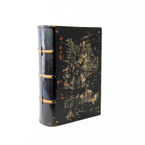 VINTAGE HINGED WOOD BOOK BOX