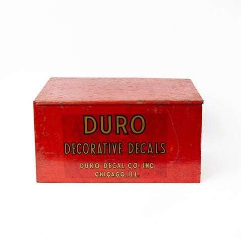 VINTAGE PAINTED RED METAL BOX "DURO BOX"