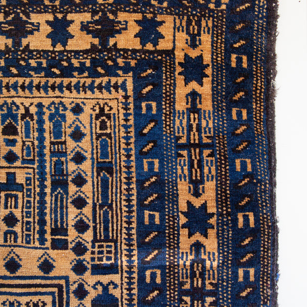 BLUE AND GOLD PRAYER RUG