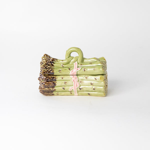 ASPARAGUS LIDDED SERVING DISH, 1950s PORTUGAL, SMALL