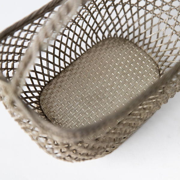 SILVER PLATED WOVEN CHAMPAGNE BASKET