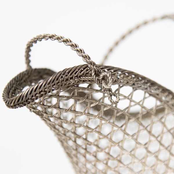 SILVER PLATED WOVEN CHAMPAGNE BASKET