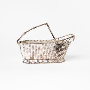 FRENCH WOVEN SILVERPLATE WINE BASKET - CHRISTOFLE GALLIA FRANCE
