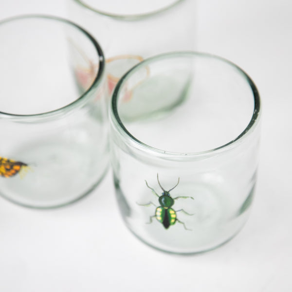 HAND-PAINTED BUBBLE GLASS DOUBLE OLD FASHIONED