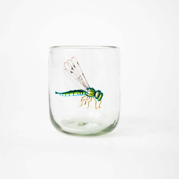 HAND-PAINTED BUBBLE GLASS DOUBLE OLD FASHIONED