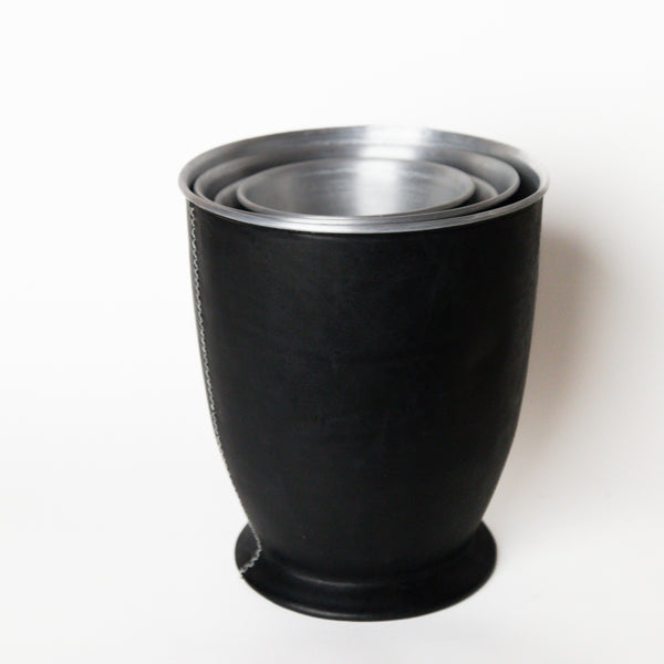 LEATHER WRAPPED CACHEPOT