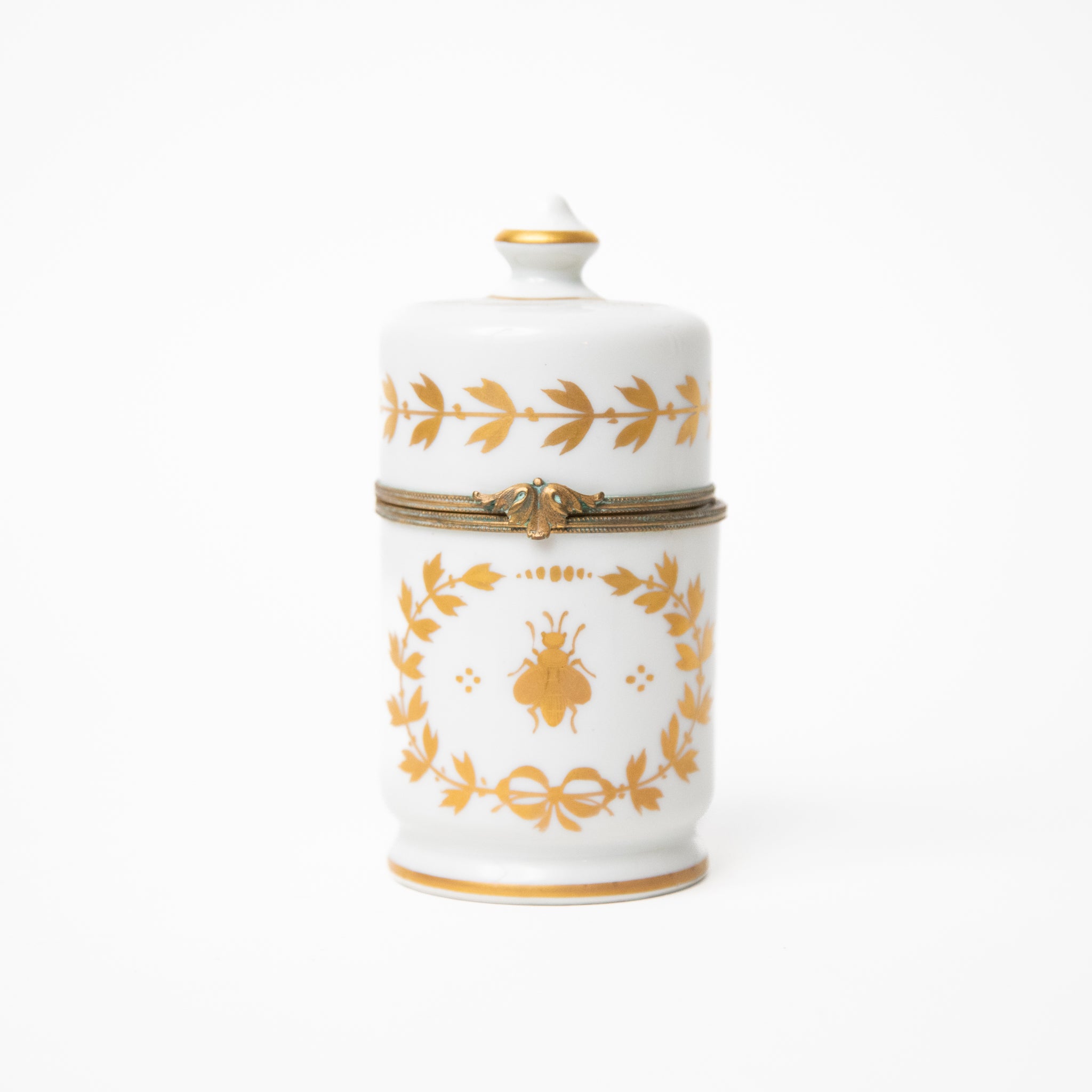 LIMOGES APOTHECARY JAR GOLDEN BEE