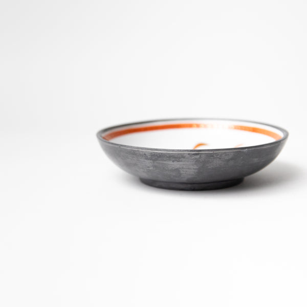 HANDPAINTED PEWTER ENCASED JAPANESE PORCELAINWARE BOWL