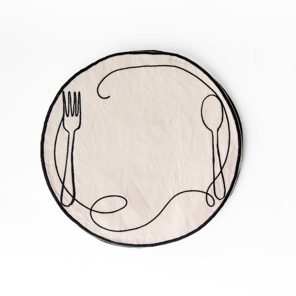 EMBROIDERED LINEN PLACEMATS (SET OF 4)