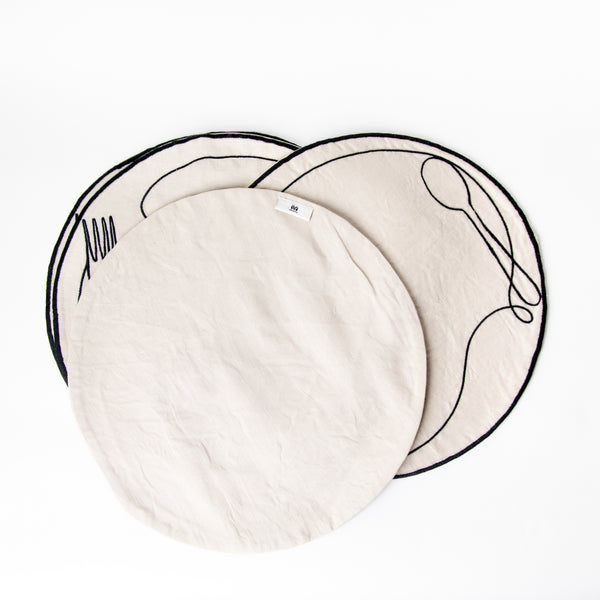 EMBROIDERED LINEN PLACEMATS (SET OF 4)