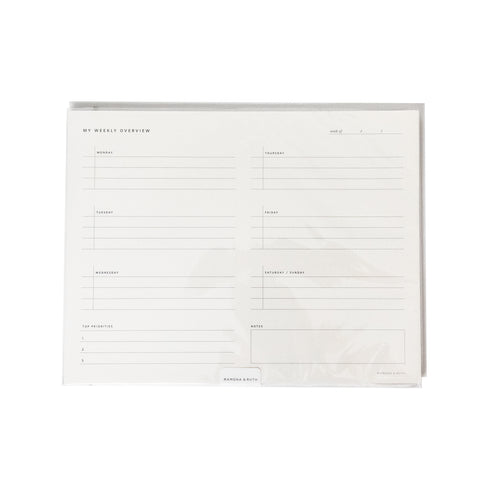 RAMONA & RUTH WEEKLY OVERVIEW NOTEPAD