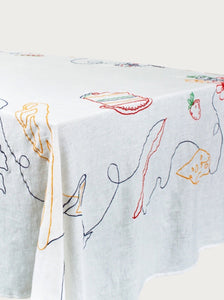 FÊTE LINEN EMBROIDERED TABLECLOTH