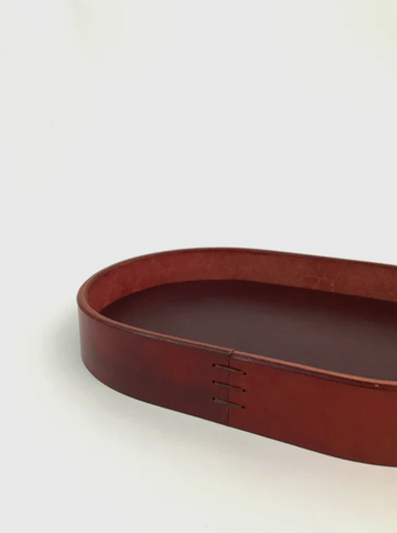 BARTLEBY - SLAB LEATHER SMALL OVAL TRAY