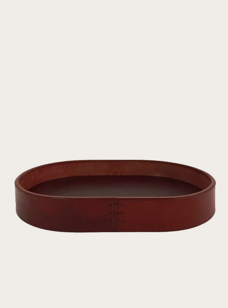 BARTLEBY - SLAB LEATHER SMALL OVAL TRAY