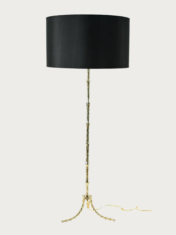 FAUX BAMBOO BRASS FLOOR LAMP, PRICE WITHOUT SHADE