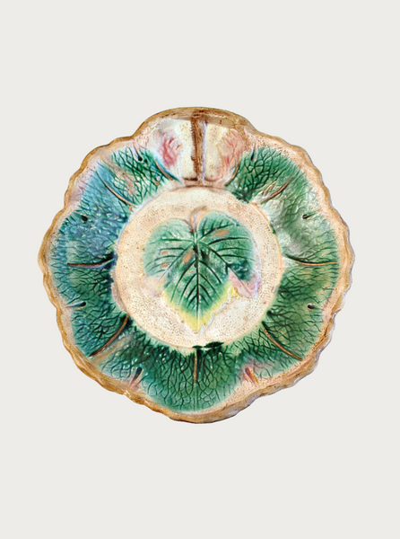 MAJOLICA LEAF SHALLOW ICE CREAM BOWL